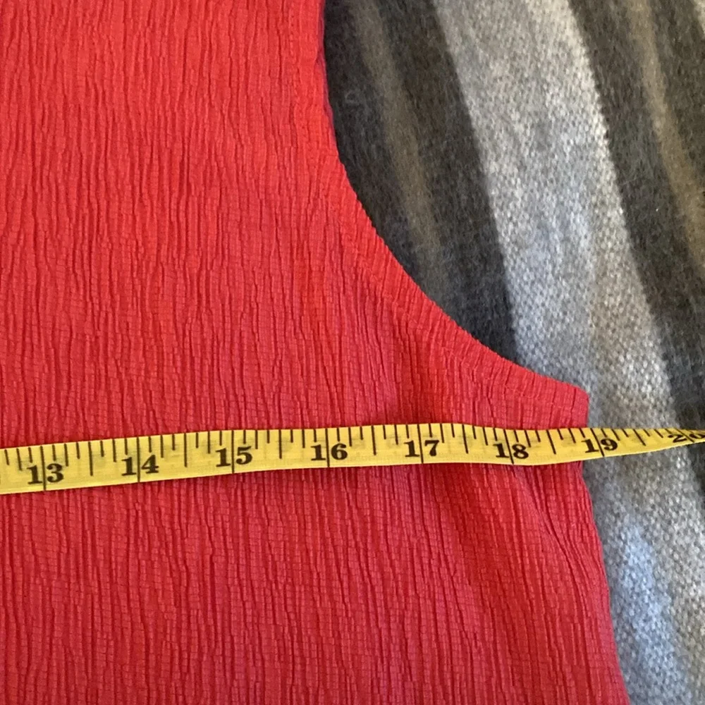 Eileen Fisher Orange Woven Plissé Mock Neck Dress| Sz S/P Pre Owned condition - Picture 11 of 13
